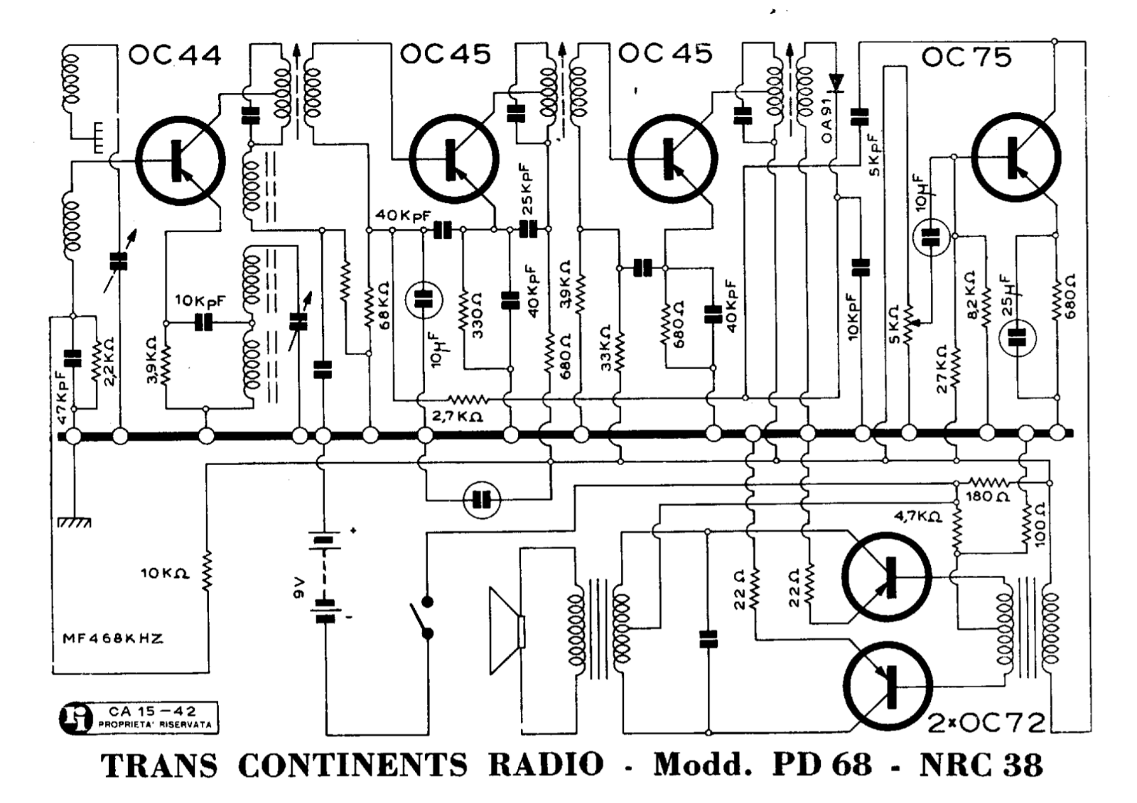 Trans Continents Radio pd68 schematic