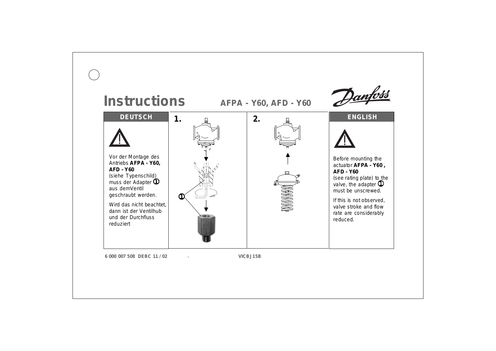 Danfoss AFPA - Y60, AFD - Y60 Installation guide