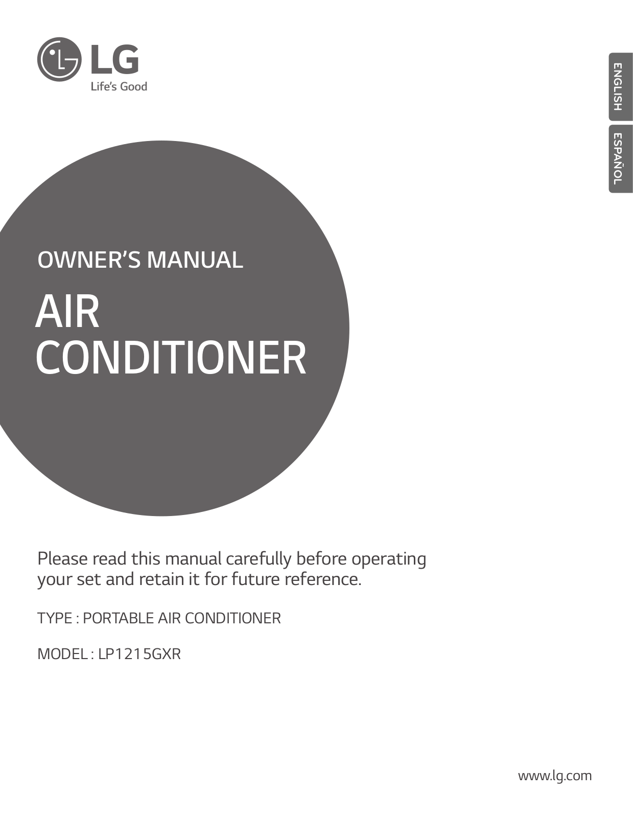 LG LP1215GXR User Manual