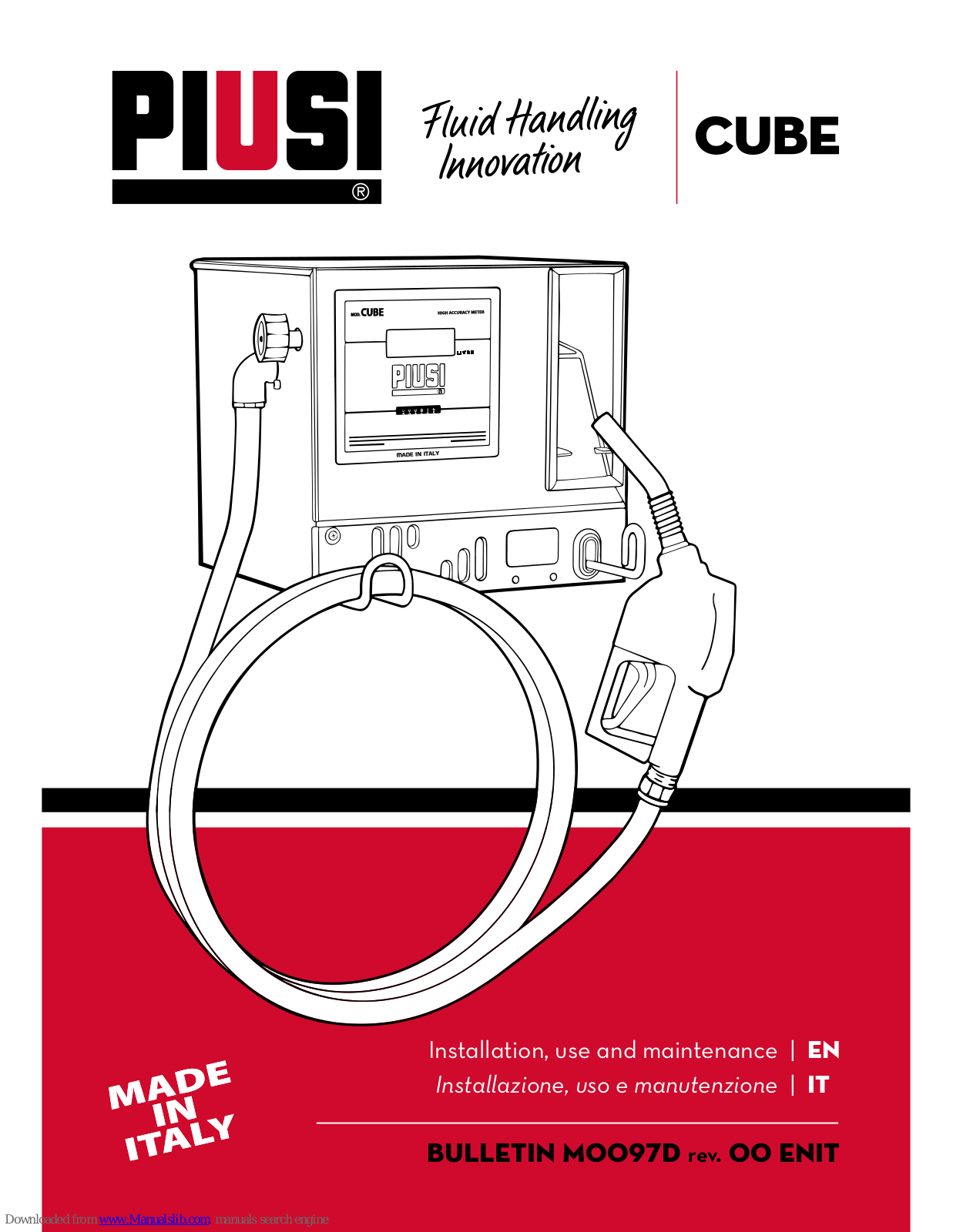 Piusi Cube 56/33, Cube 70/33, Cube 90/44, Cube DC Installation, Use And Maintenance Manual - ManualMachine.com