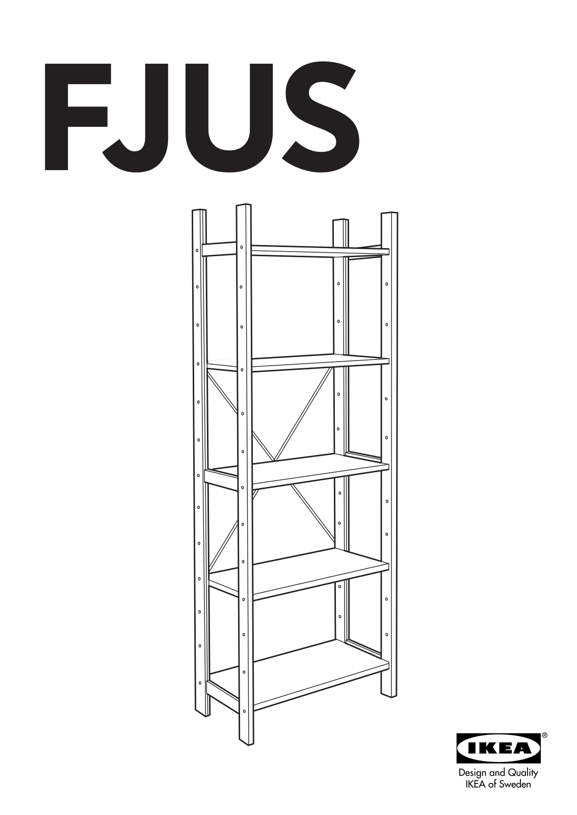 IKEA FJUS SHELVING UNIT 27 1-2X66 7-8  SOLW Assembly Instruction