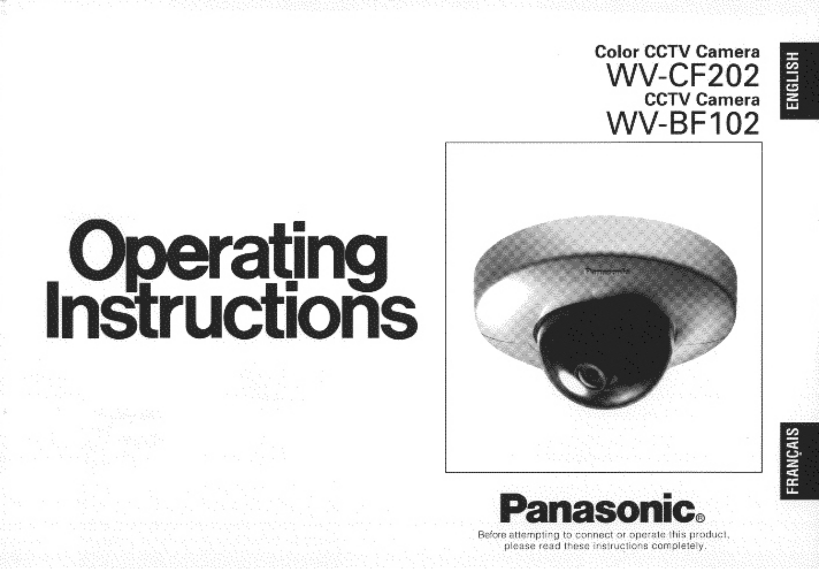 Panasonic wv-cf202 Operation Manual