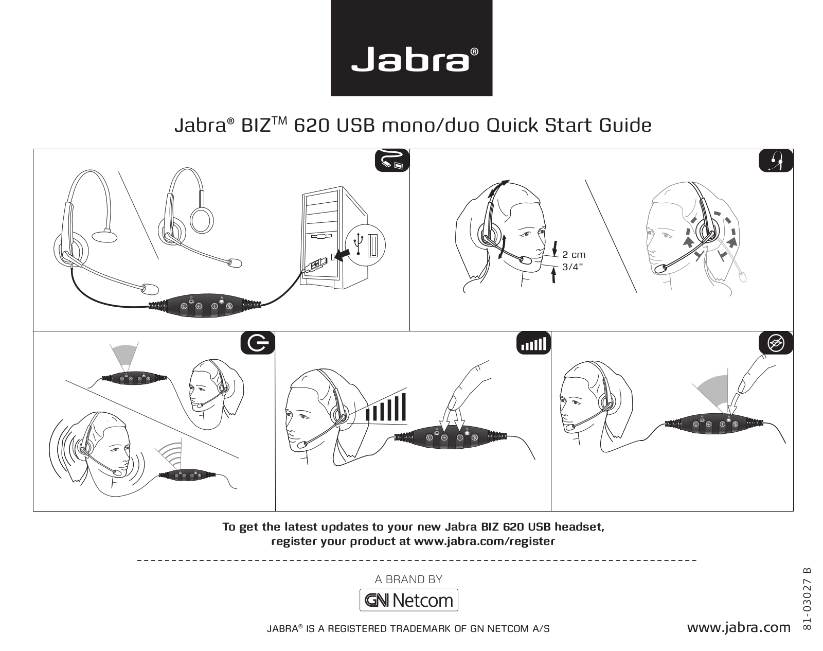 Jabra 620 USB, BIZ 620 USB MONO, BIZ 620 USB DUO User Manual