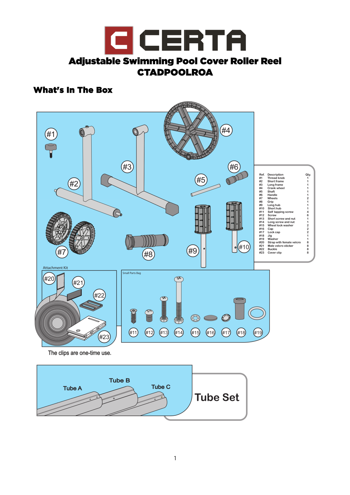 Certa CTADPOOLROA User Manual - ManualMachine.com