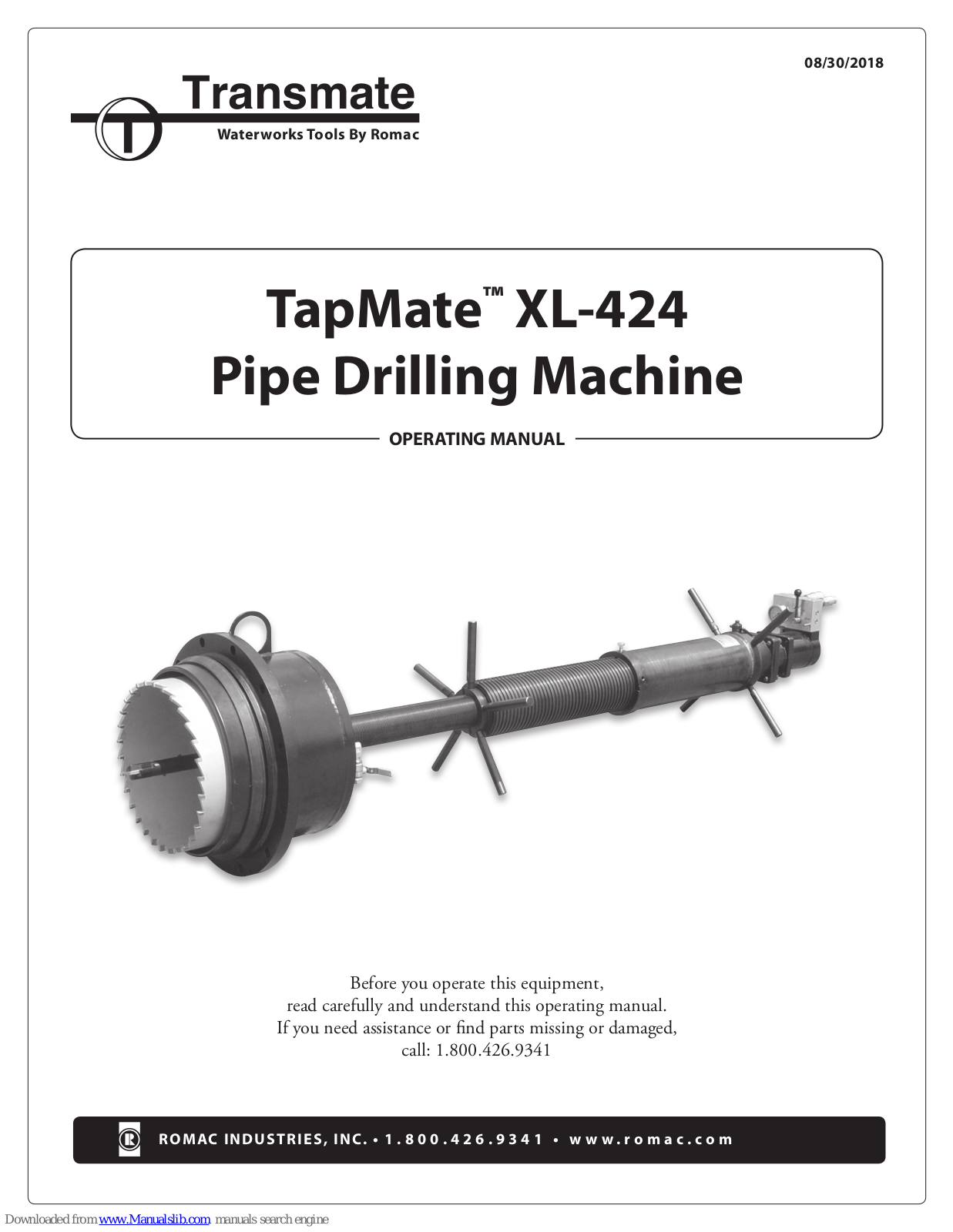 Transmate TapMate XL-424 Operating Manual