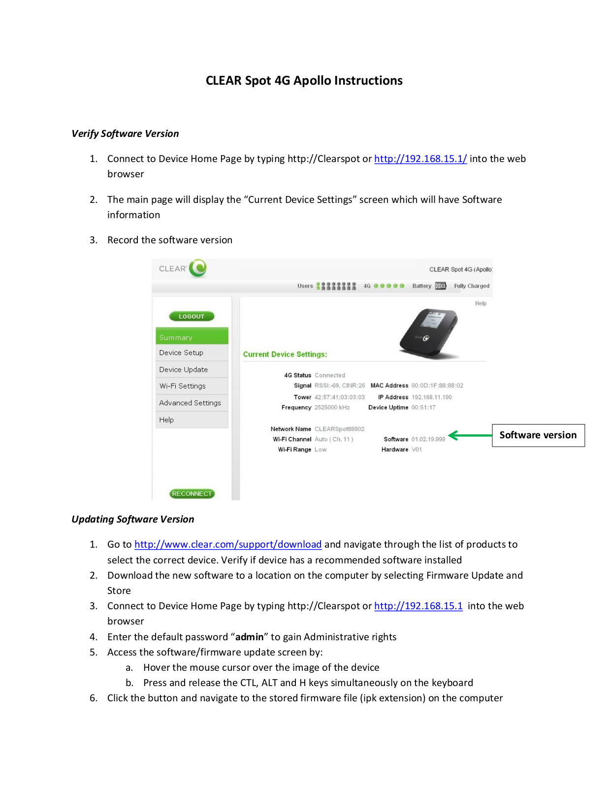 CLEAR Spot 4G Apollo User Manual - ManualMachine.com