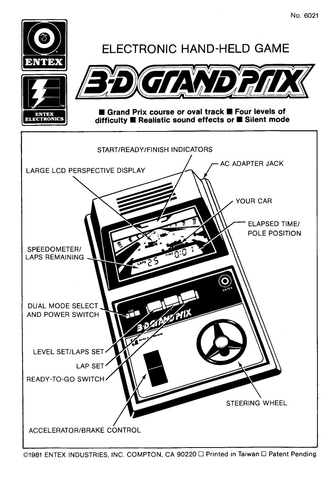 Entex 3D Grand Prix User Guide