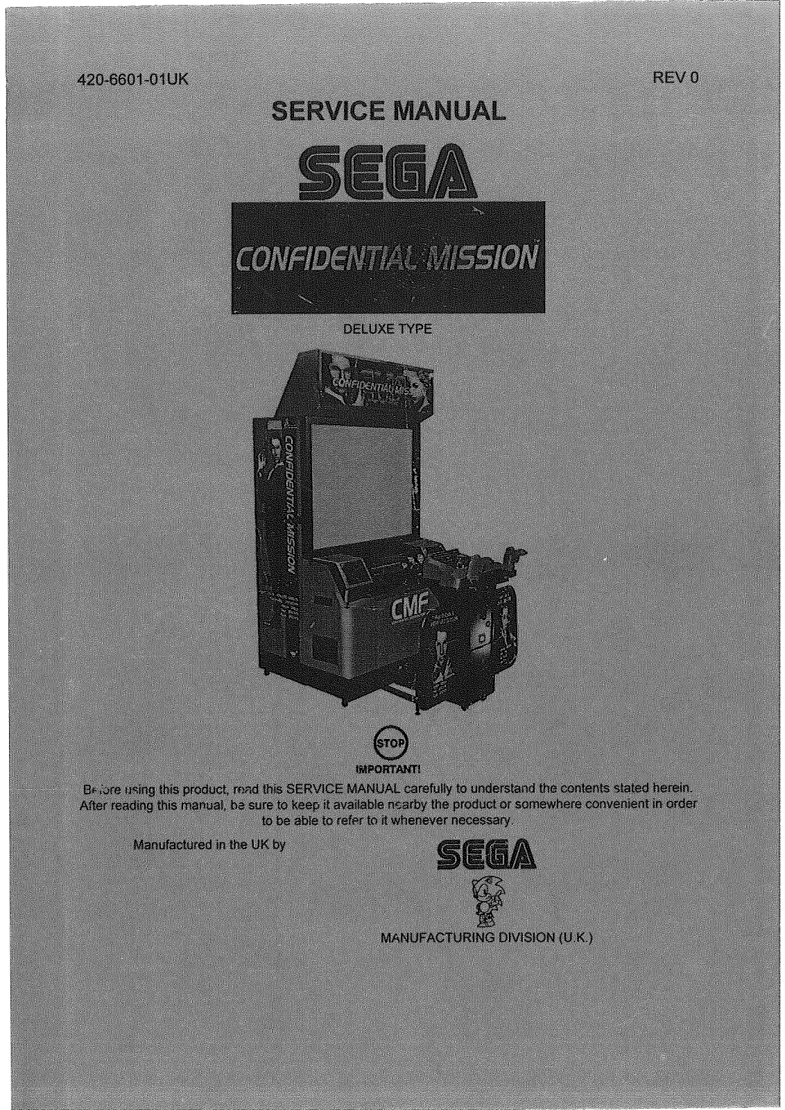 Sega CONFIDENTIAL MISSION DX User Manual