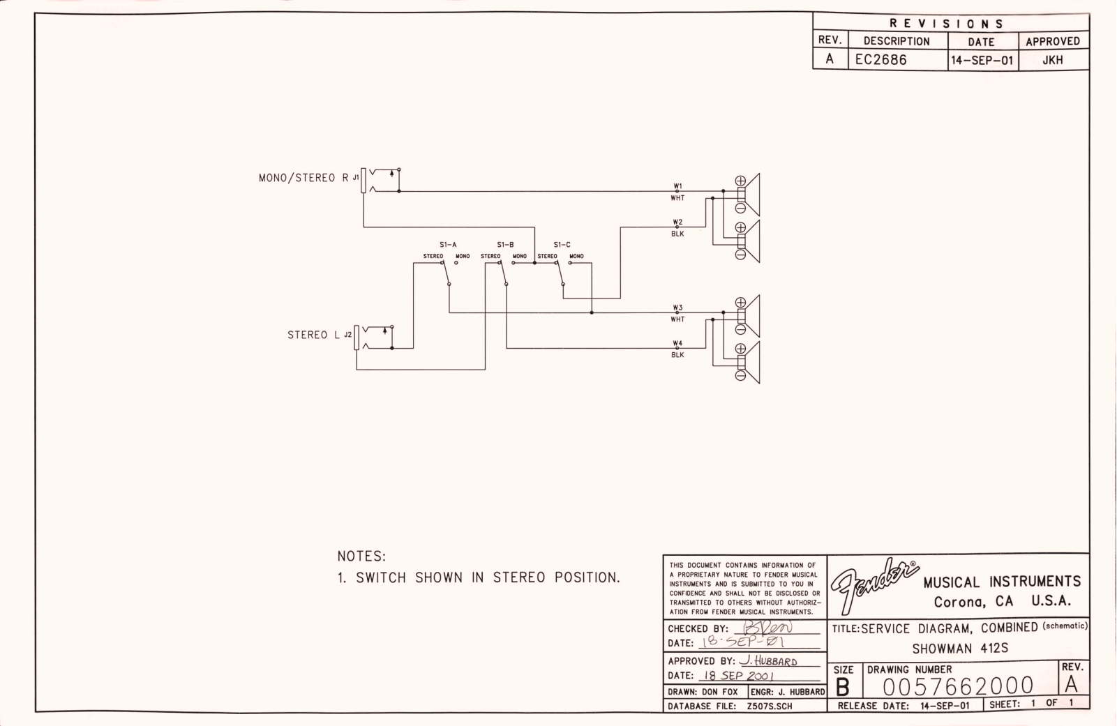 Fender Showman-412S-Cabinet Schematic