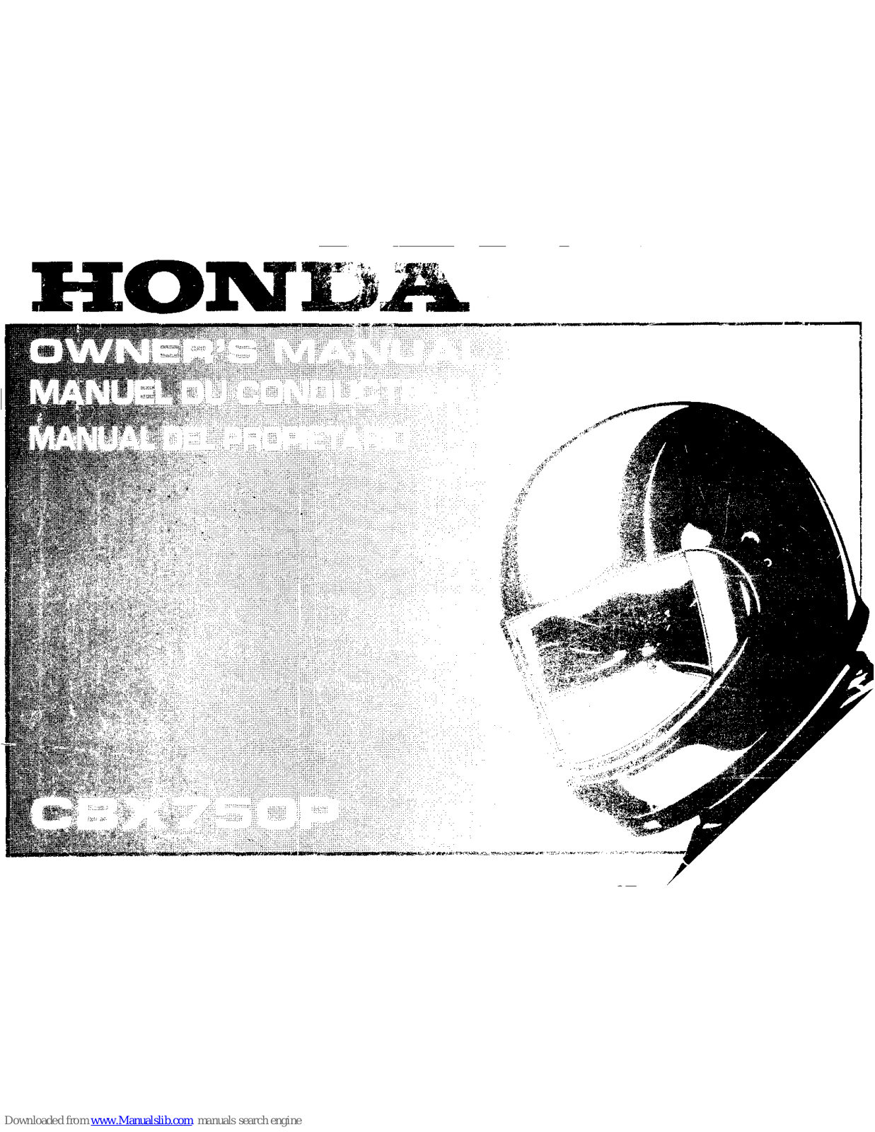 Honda CBX750P Owner's Manual