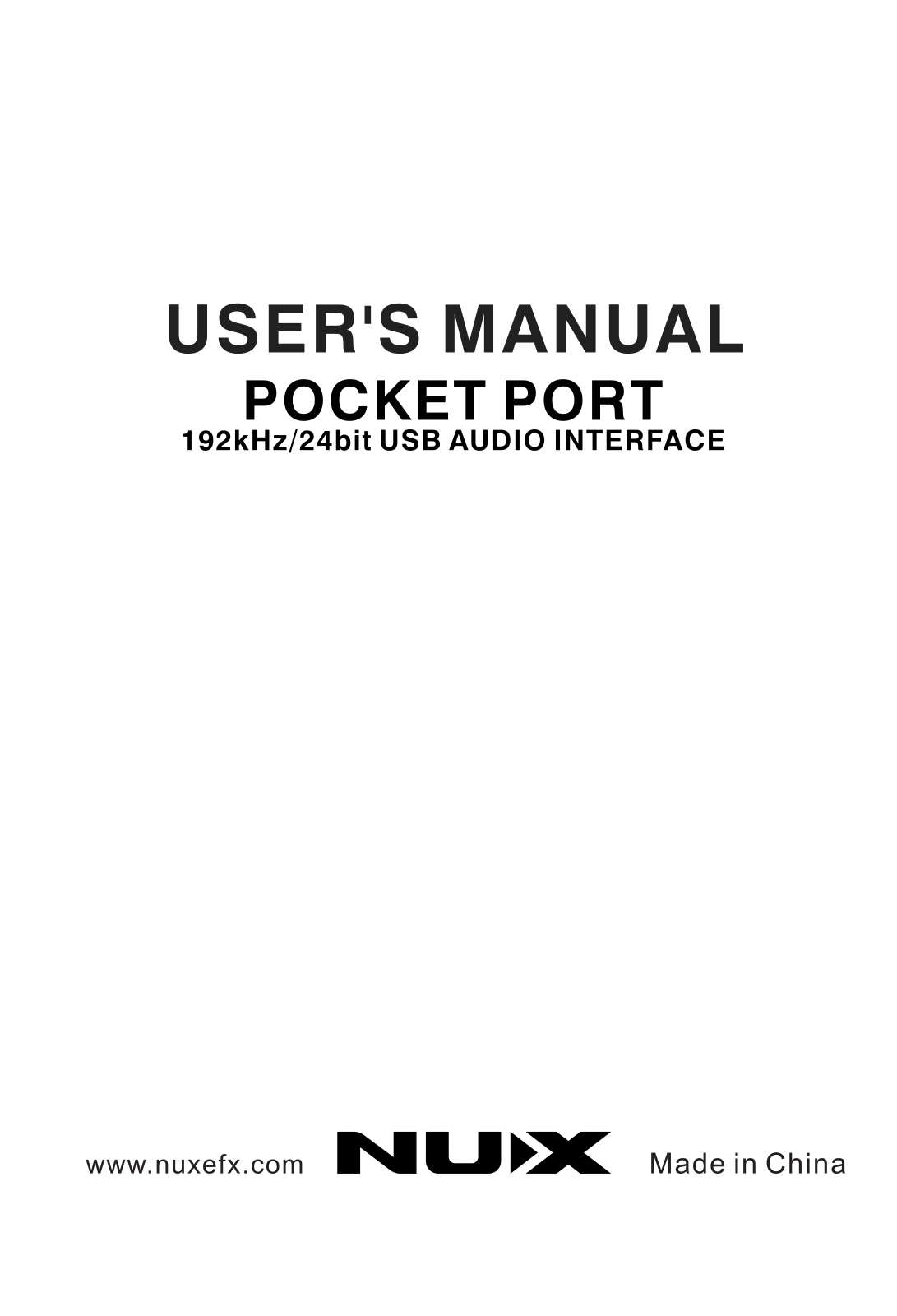 nux Pocket Port User Manual