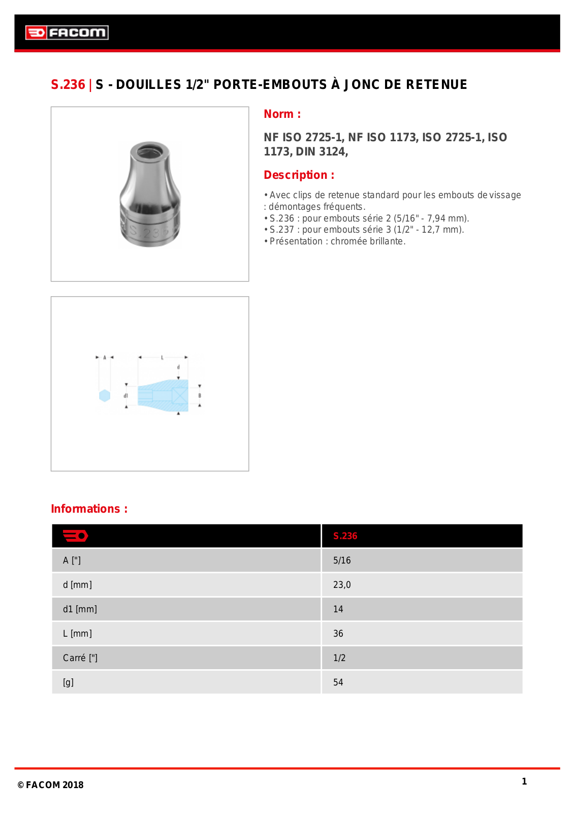 Facom S.236 Specification - ManualMachine.com