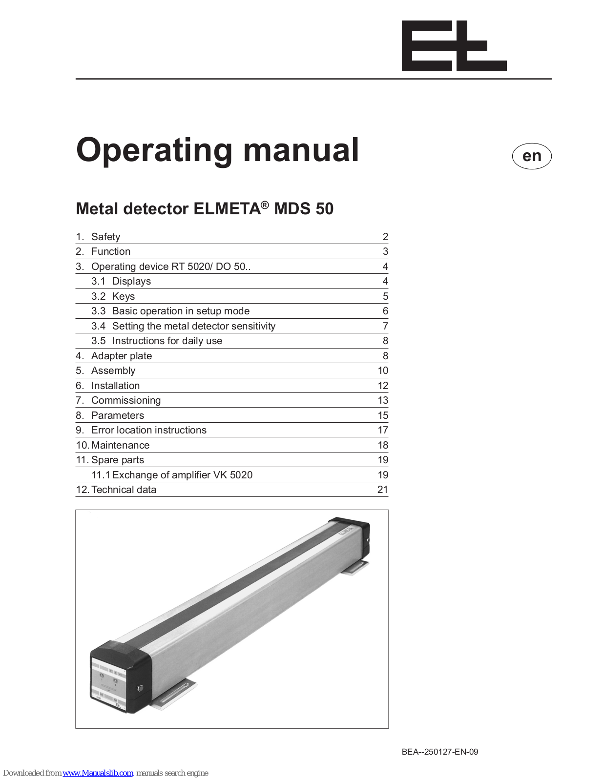 EL elmeta mds 50 Operating Instructions Manual