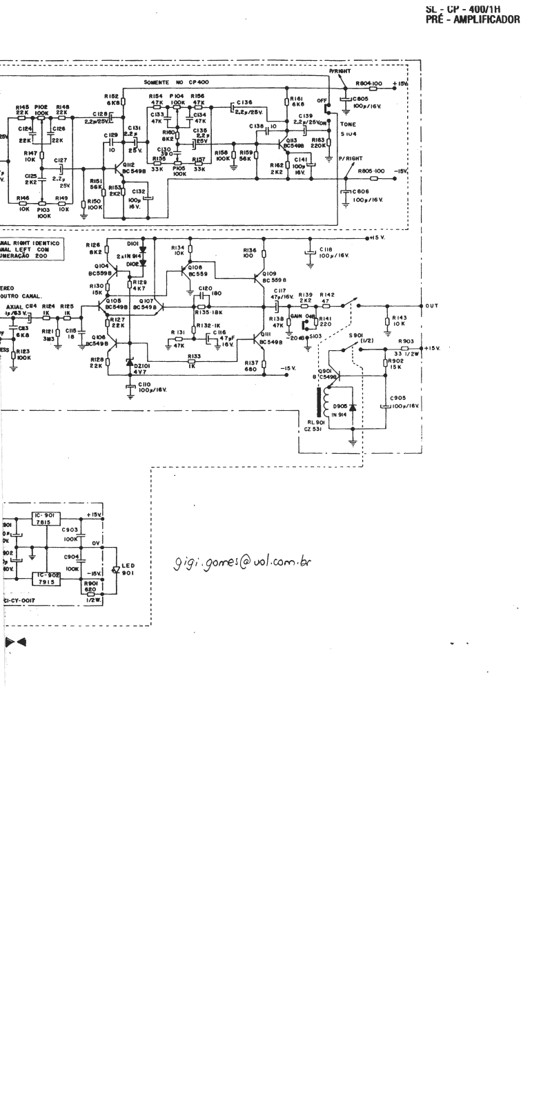 Cygnus SL400, CP400 Schematic