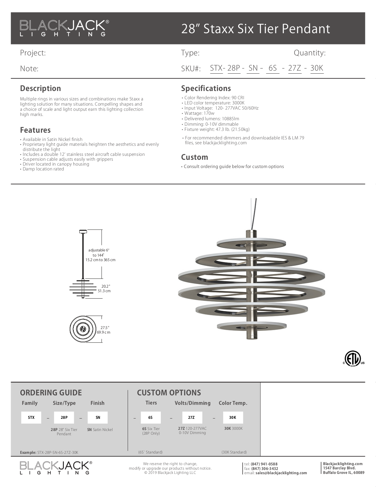 Blackjack Lighting AAQF1039 Specifications - ManualMachine.com