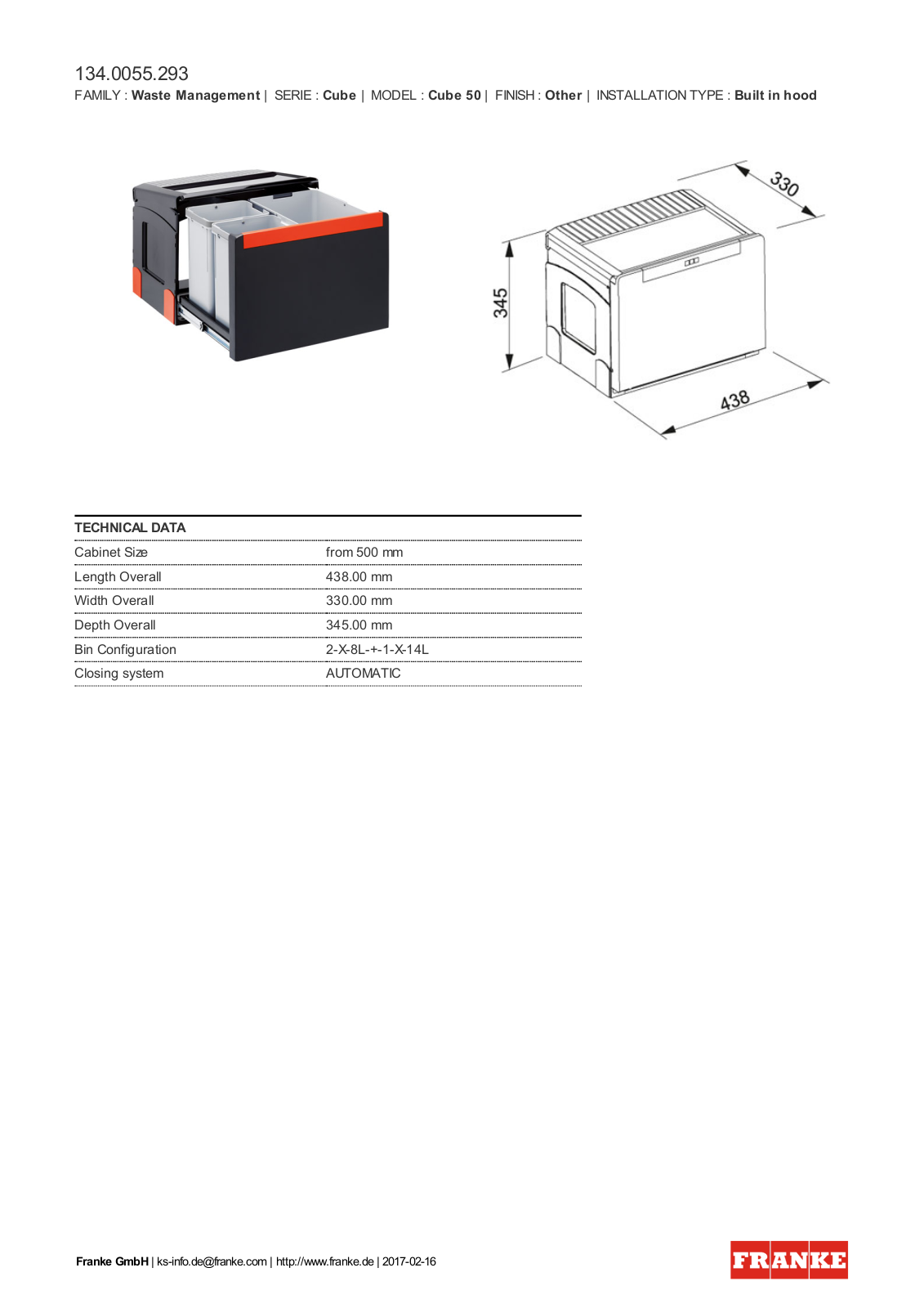 Franke 134.0055.293 Service Manual