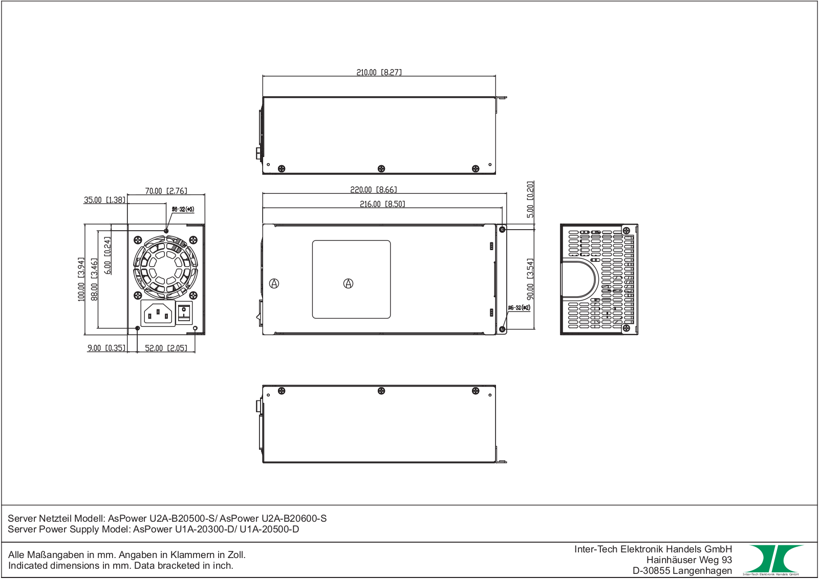 Inter-Tech ASPower U2A-B20500-S User Manual