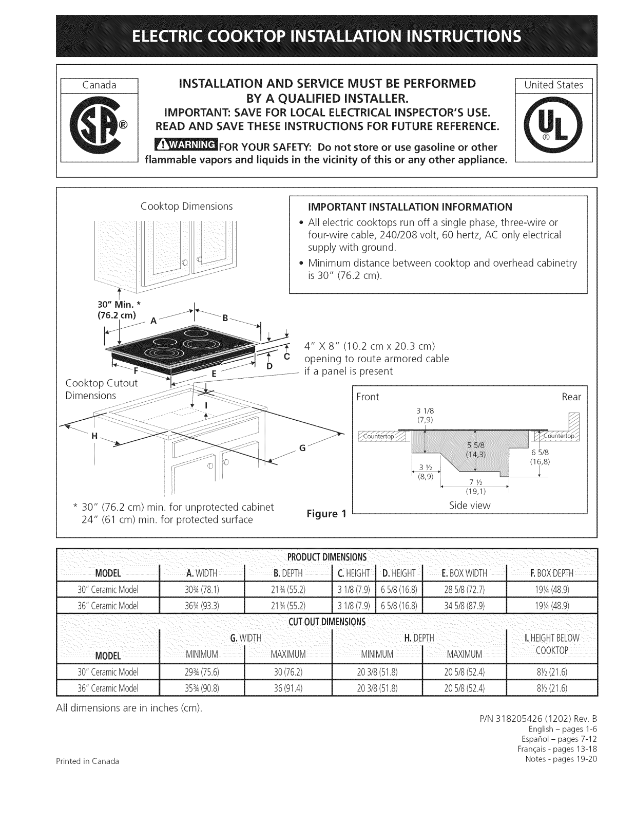 Electrolux EI30EC45KB1, EI30EC45KS1, EI36EC45KB1, EI36EC45KS1, EI36EC45KS3 Installation Guide - ManualMachine.com