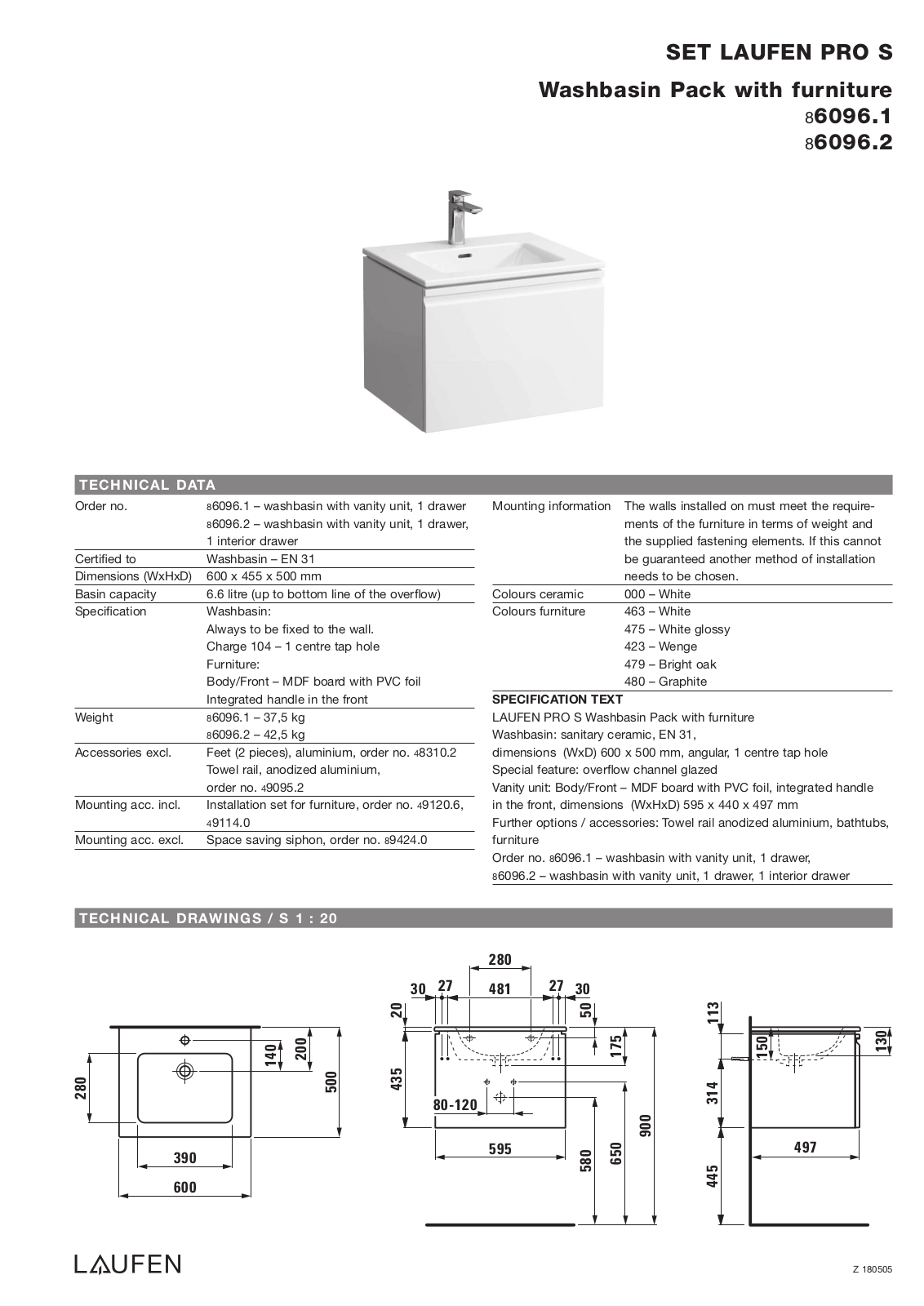 Laufen 8.6096.2 Datasheet - ManualMachine.com