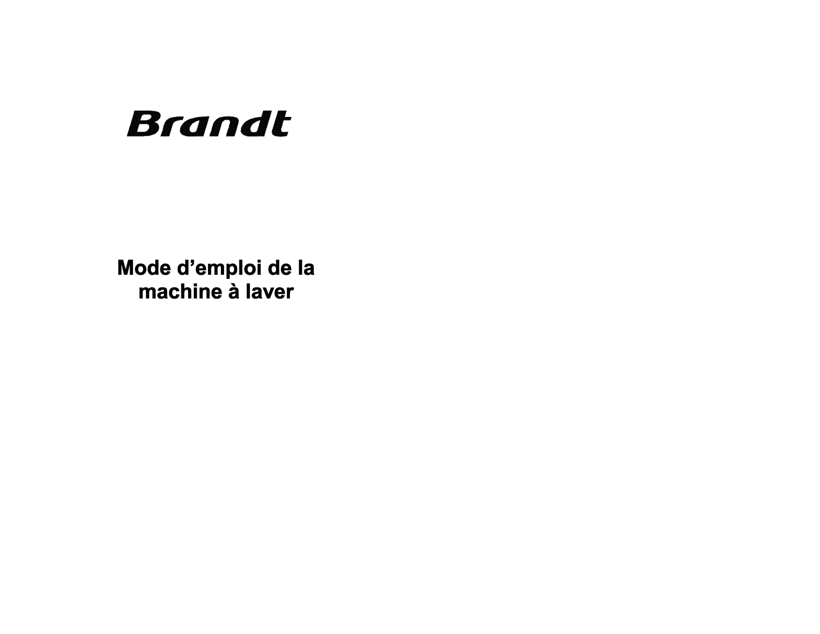 BRANDT WFE0610 User Manual