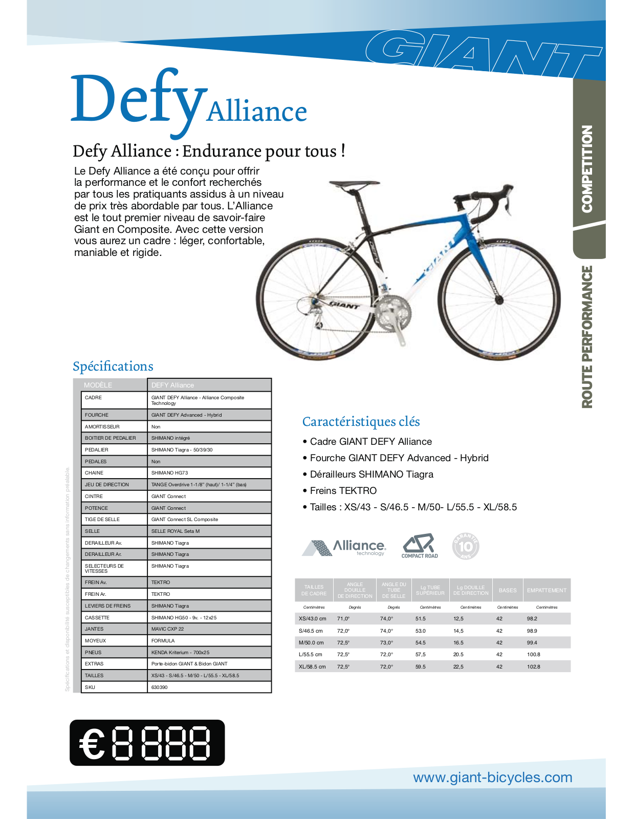 GIANT DEFY ALLIANCE User Manual