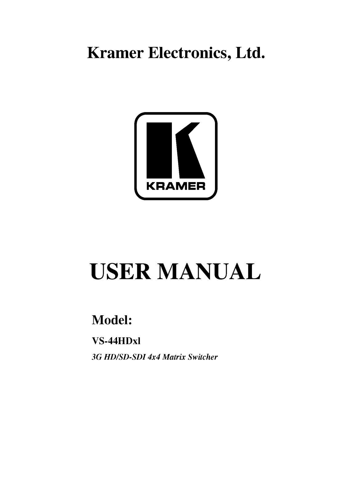 Kramer VS-44HDXI User Manual