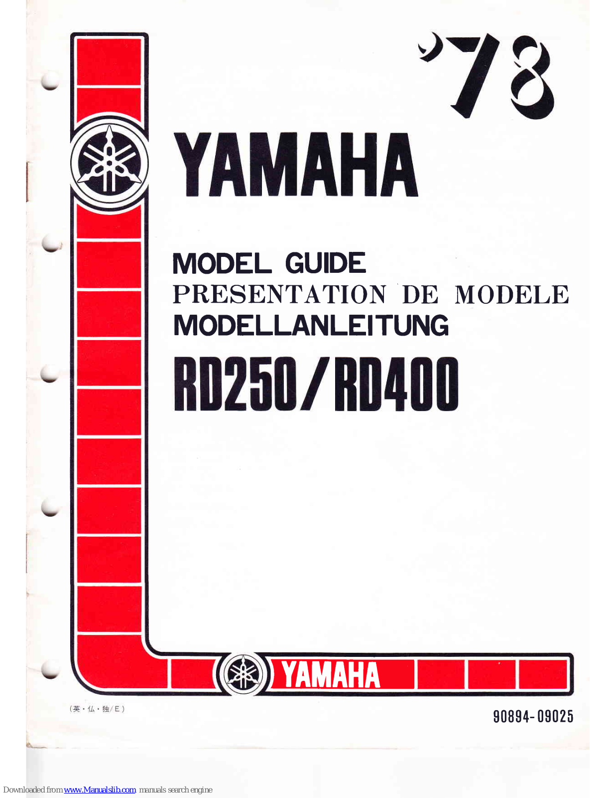 Yamaha RD250, RD400 User Manual - ManualMachine.com