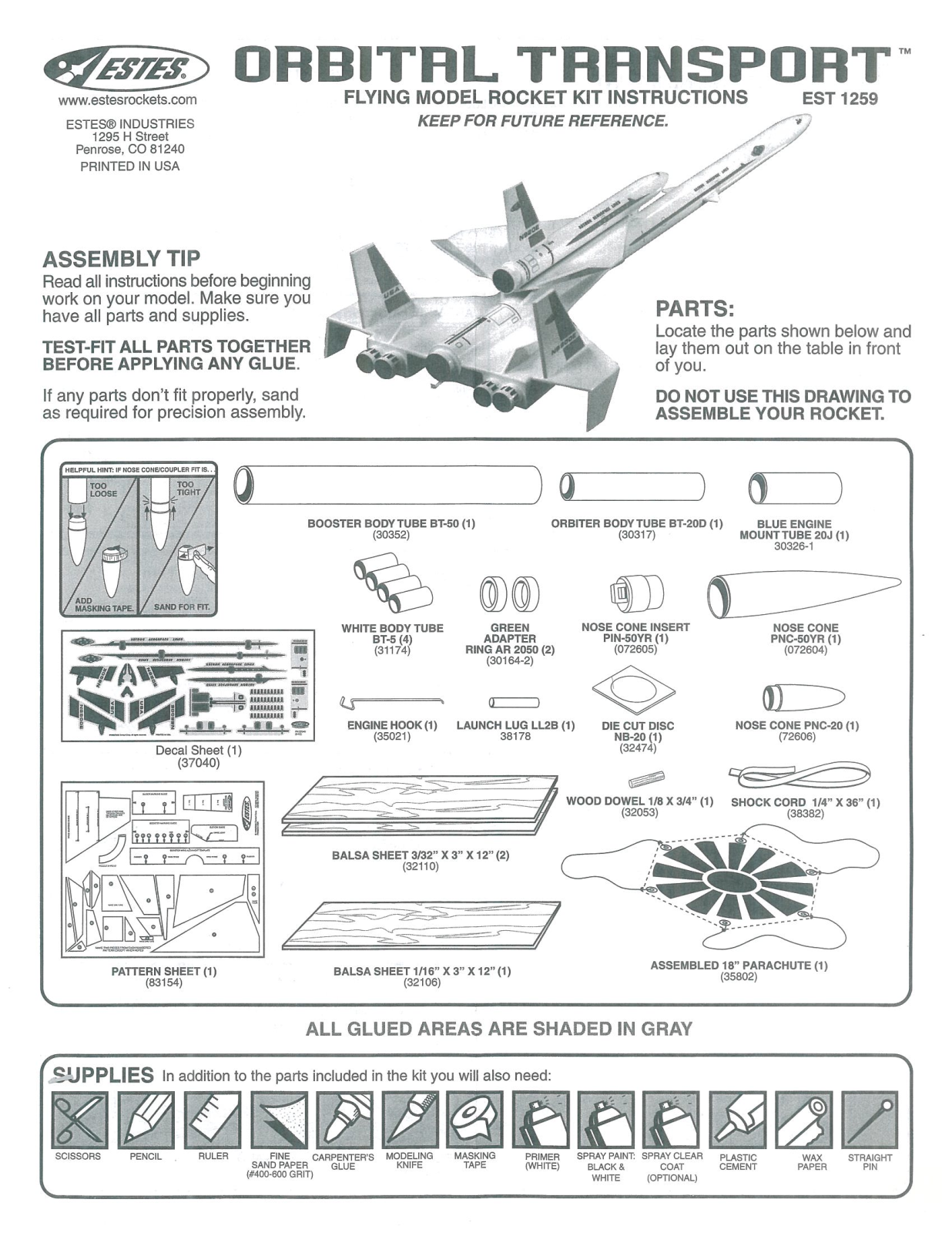 ESTES EST 1259 User Manual