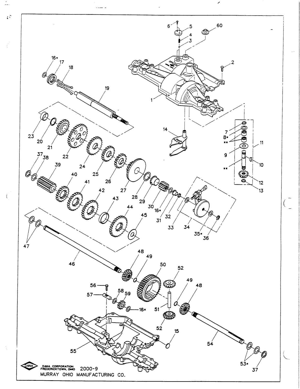 Dana 2000-9 Parts List