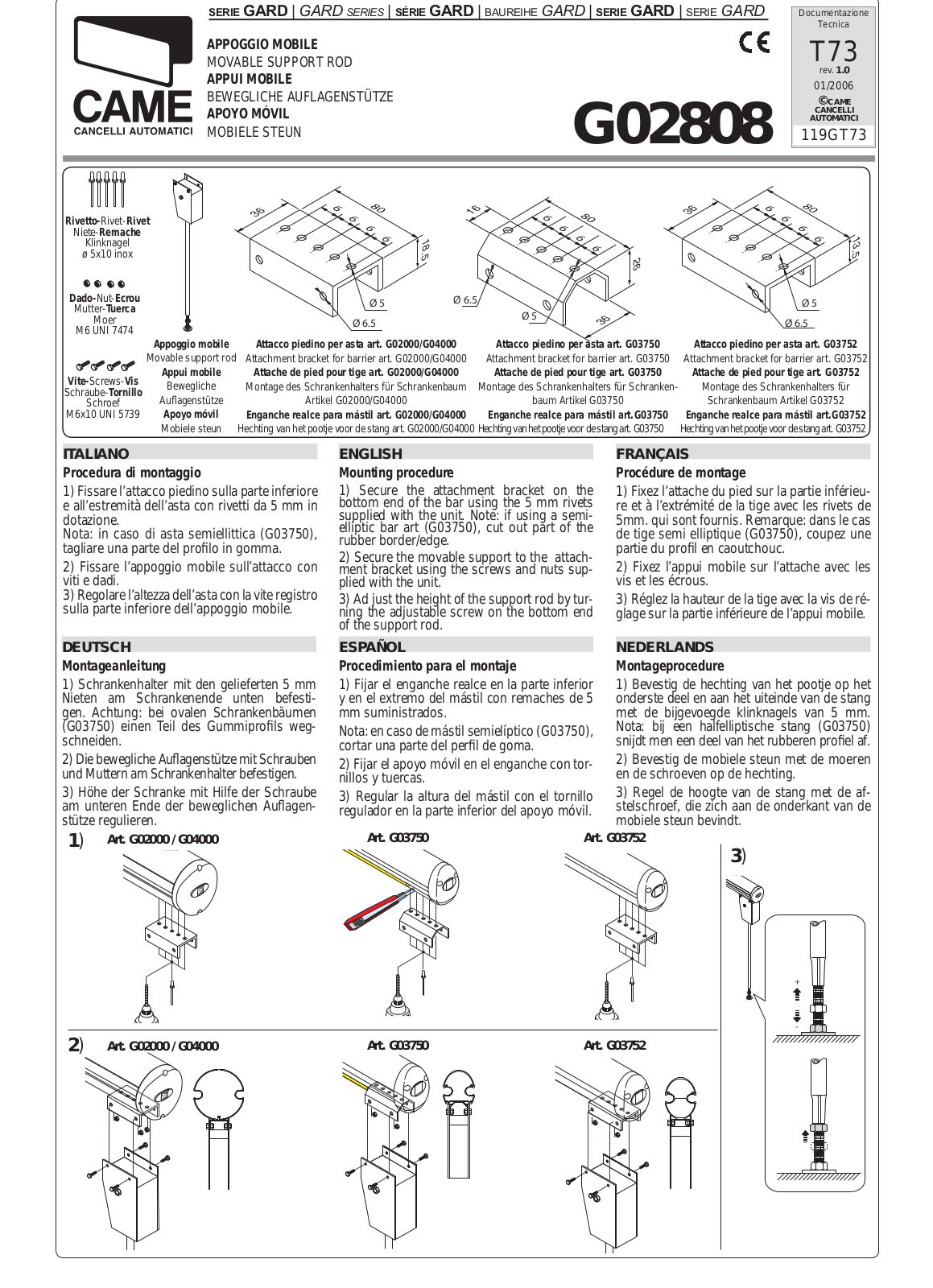 CAME G02808 User Manual