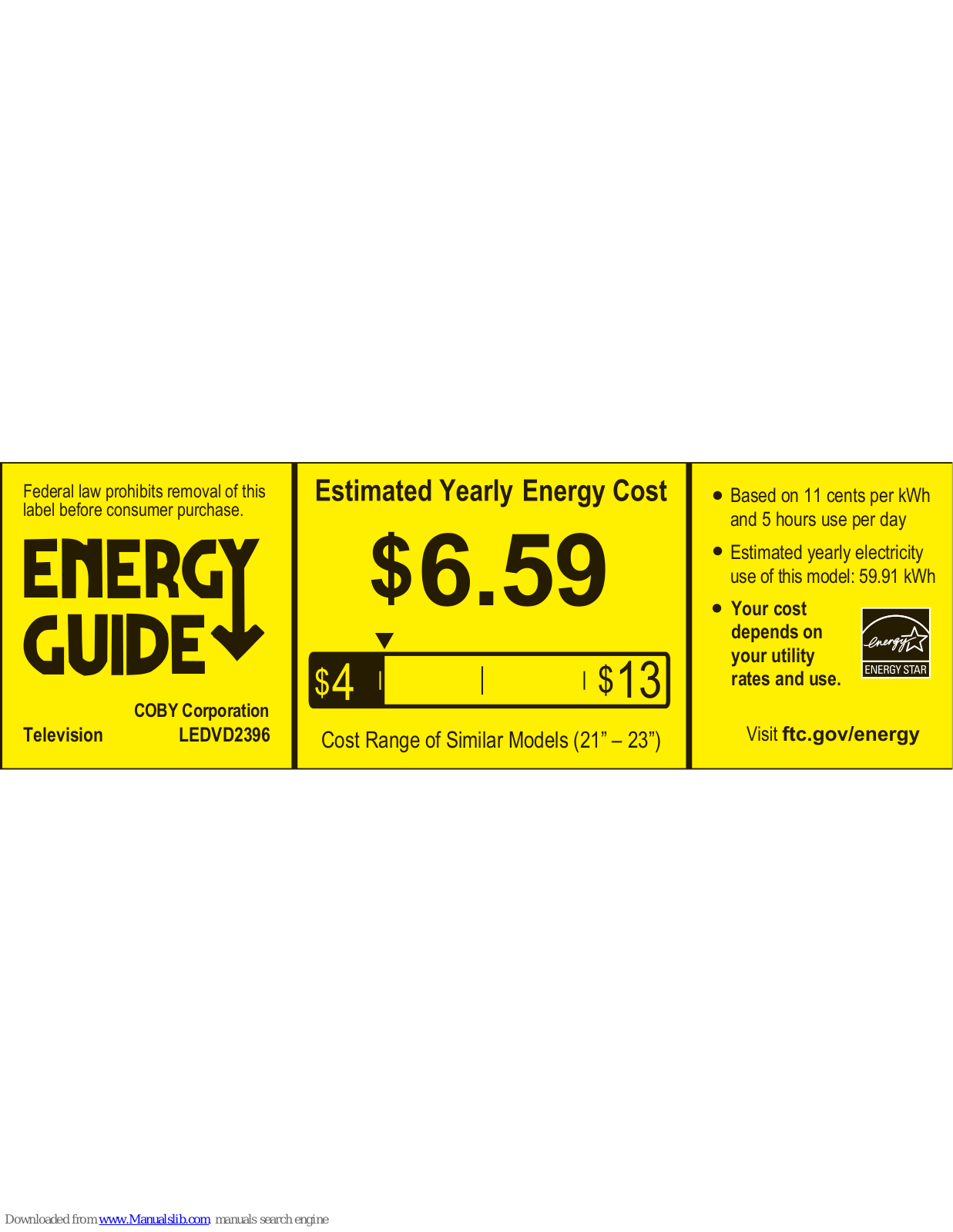 Coby LEDVD2396 Energy Manual