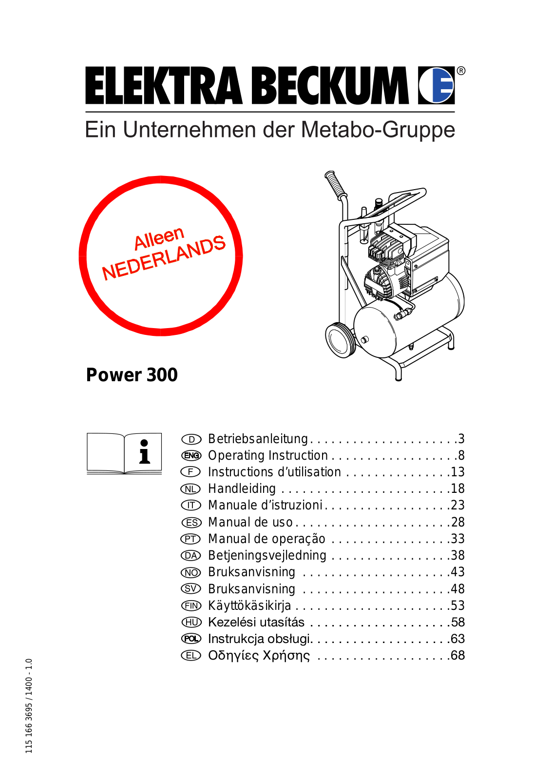 Elektra Beckum Power 300 User Manual