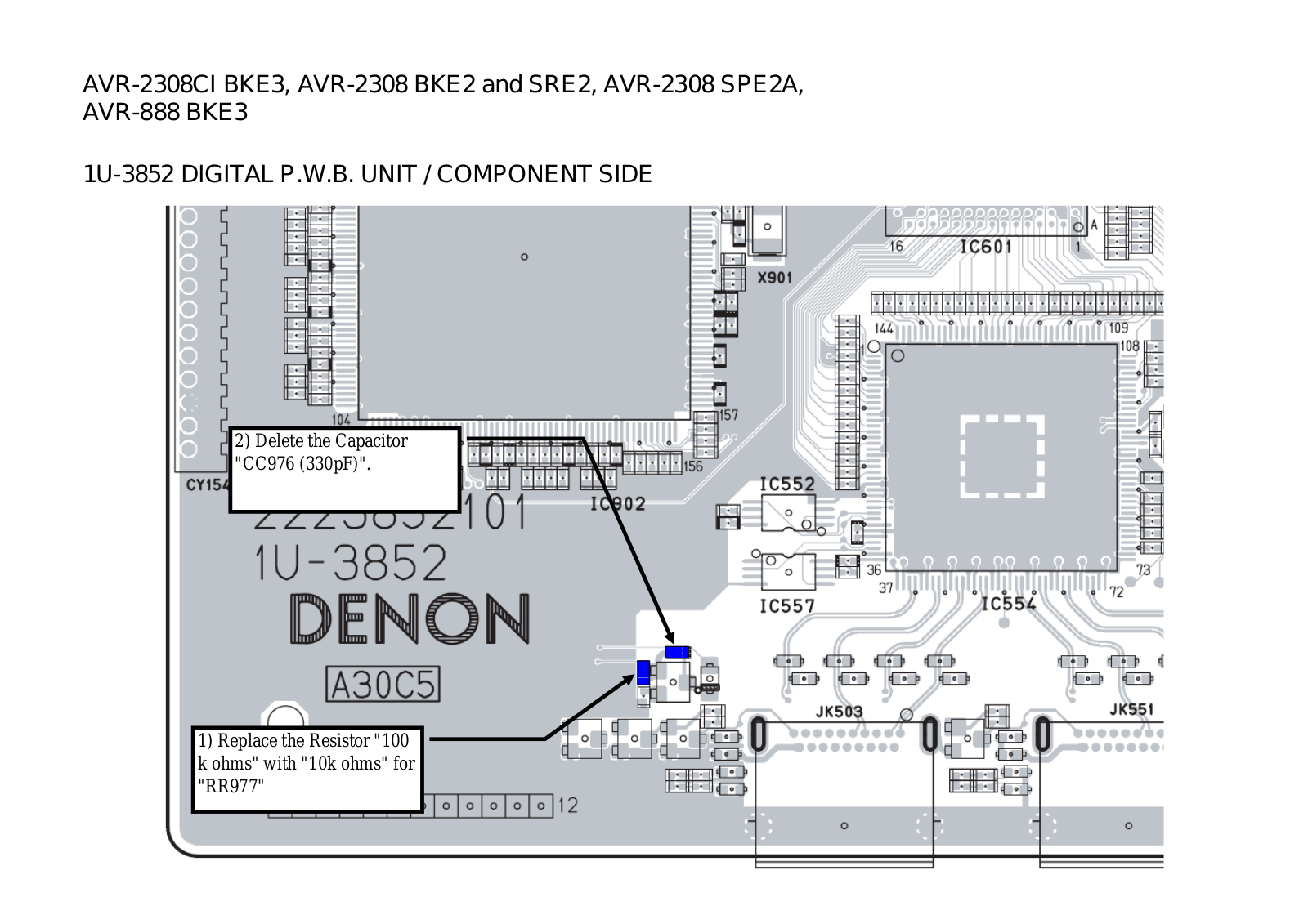 Denon AVR-2308CI Service Bulletin