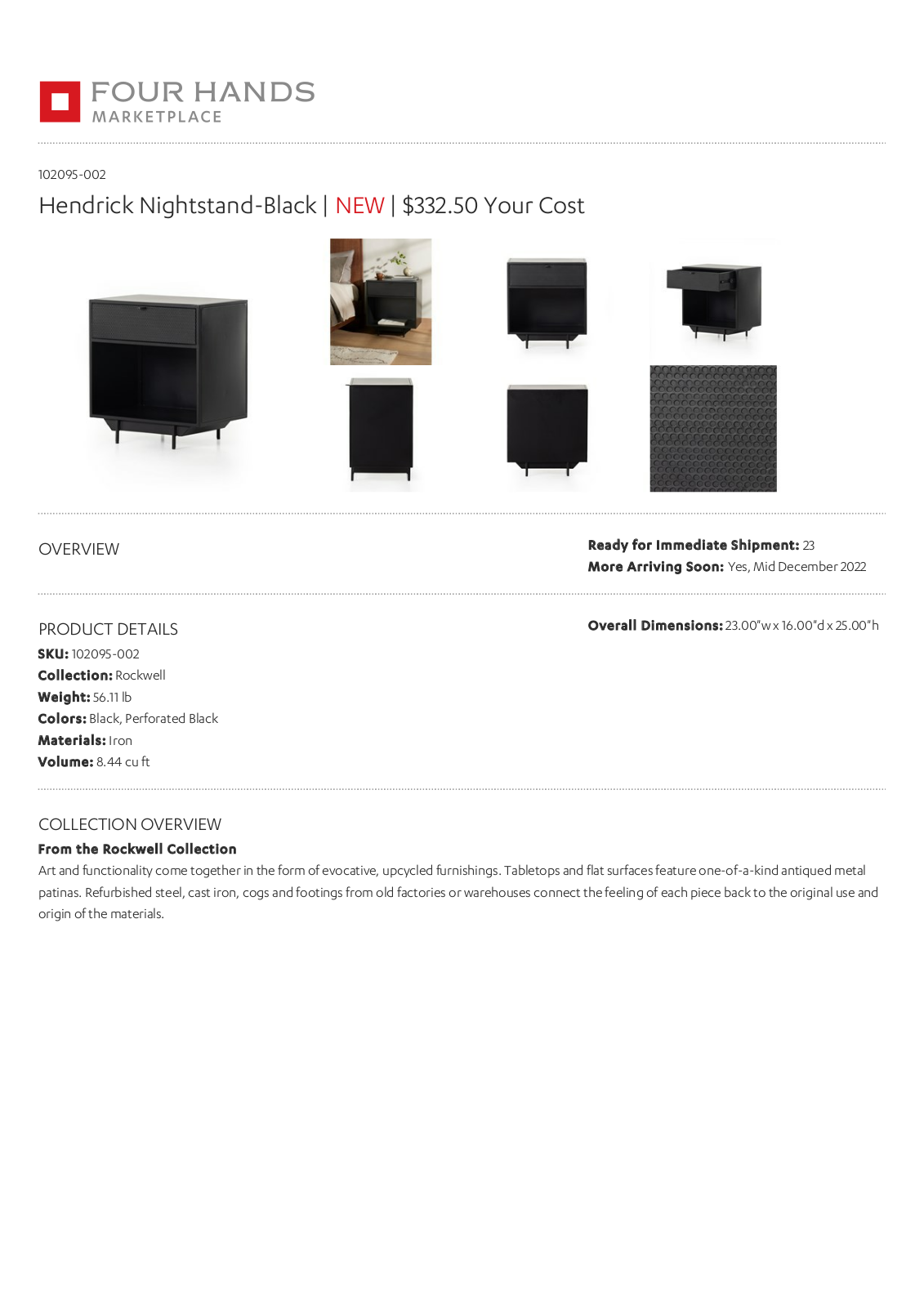 Four Hands FHNE3561 Specifications - ManualMachine.com