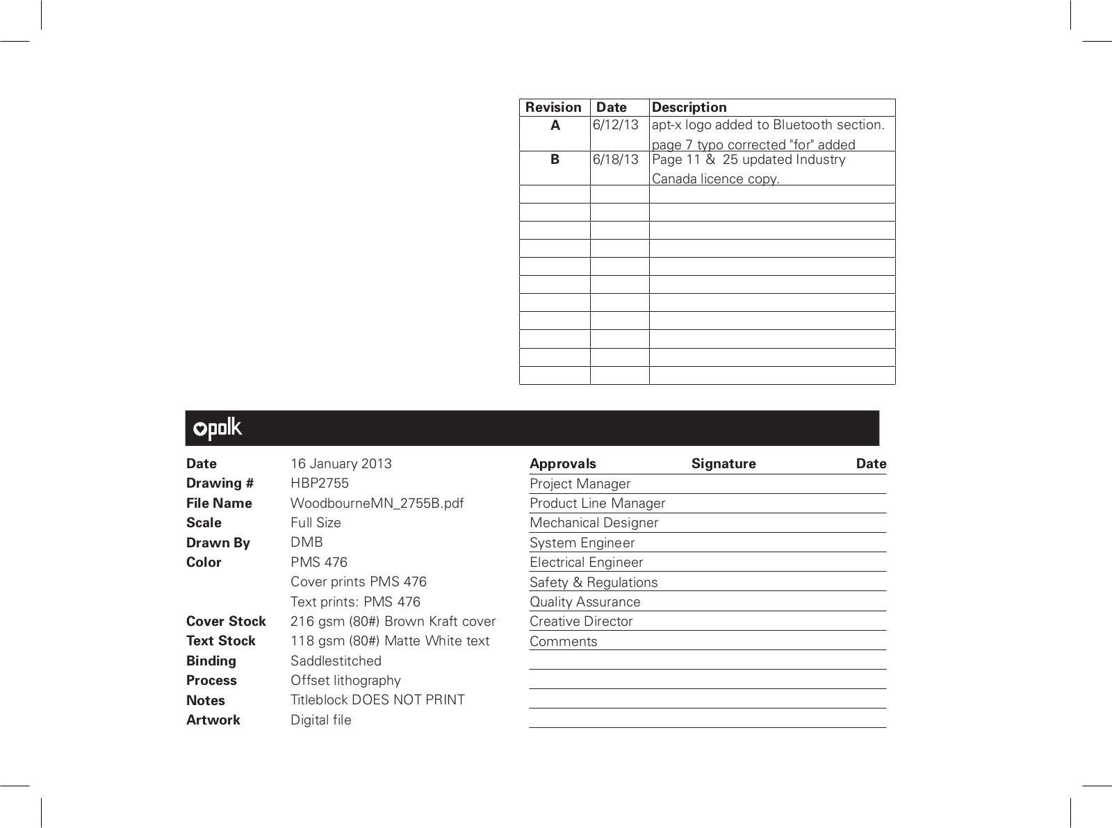 DEI Sales Polk Audio WOODBOURNXX User Manual