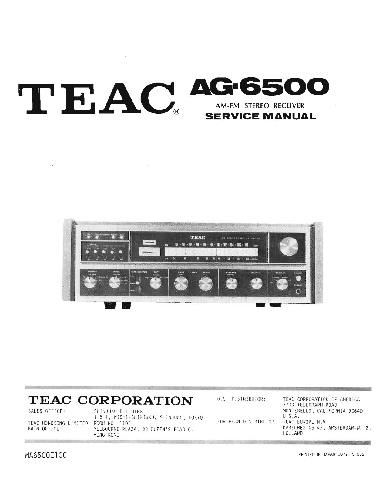 Teac AG-6500 Service Manual