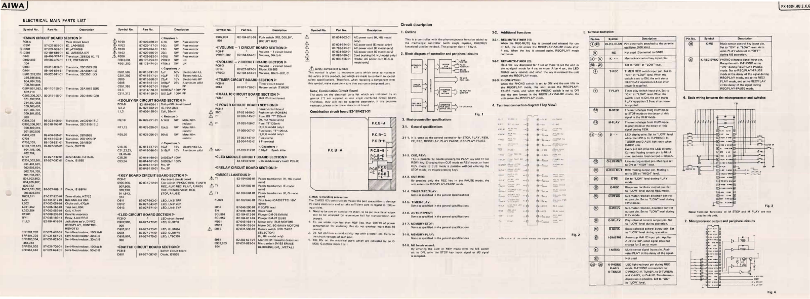 Aiwa FX100 Schematic