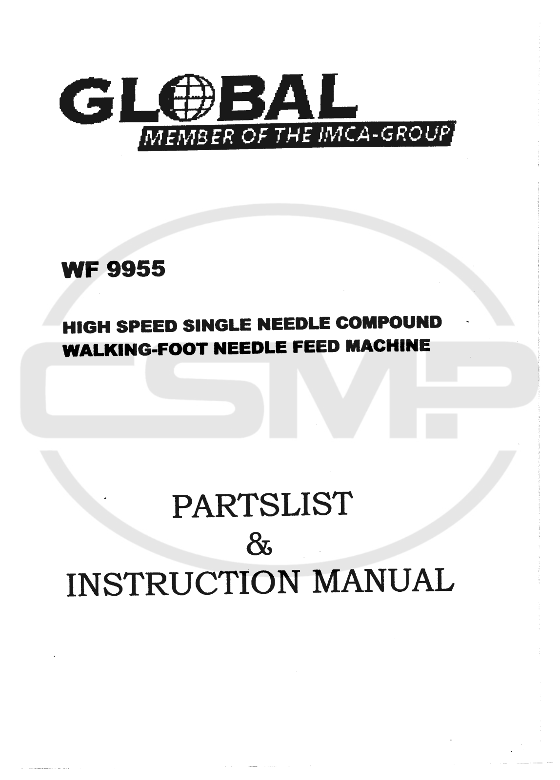 Global WF-9955 Parts Book