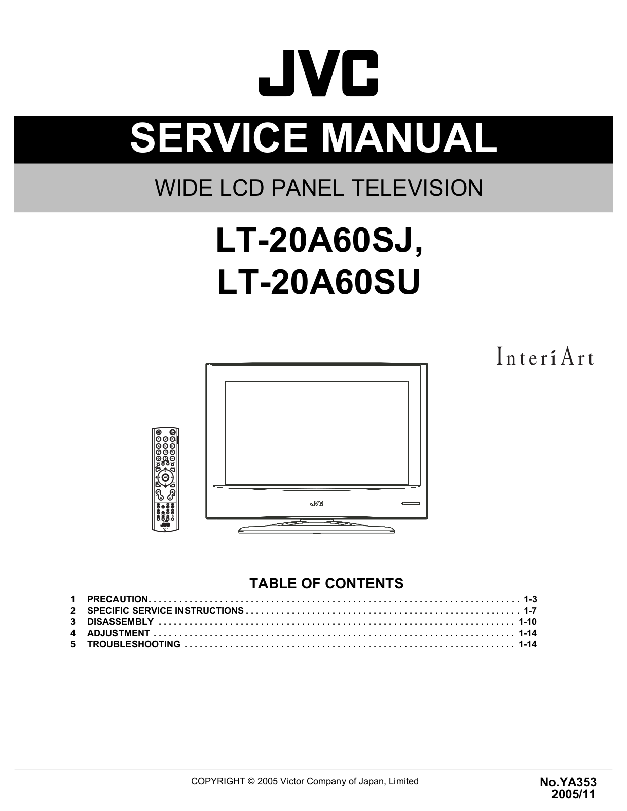 JVC LT-20A60SJ Service Manual