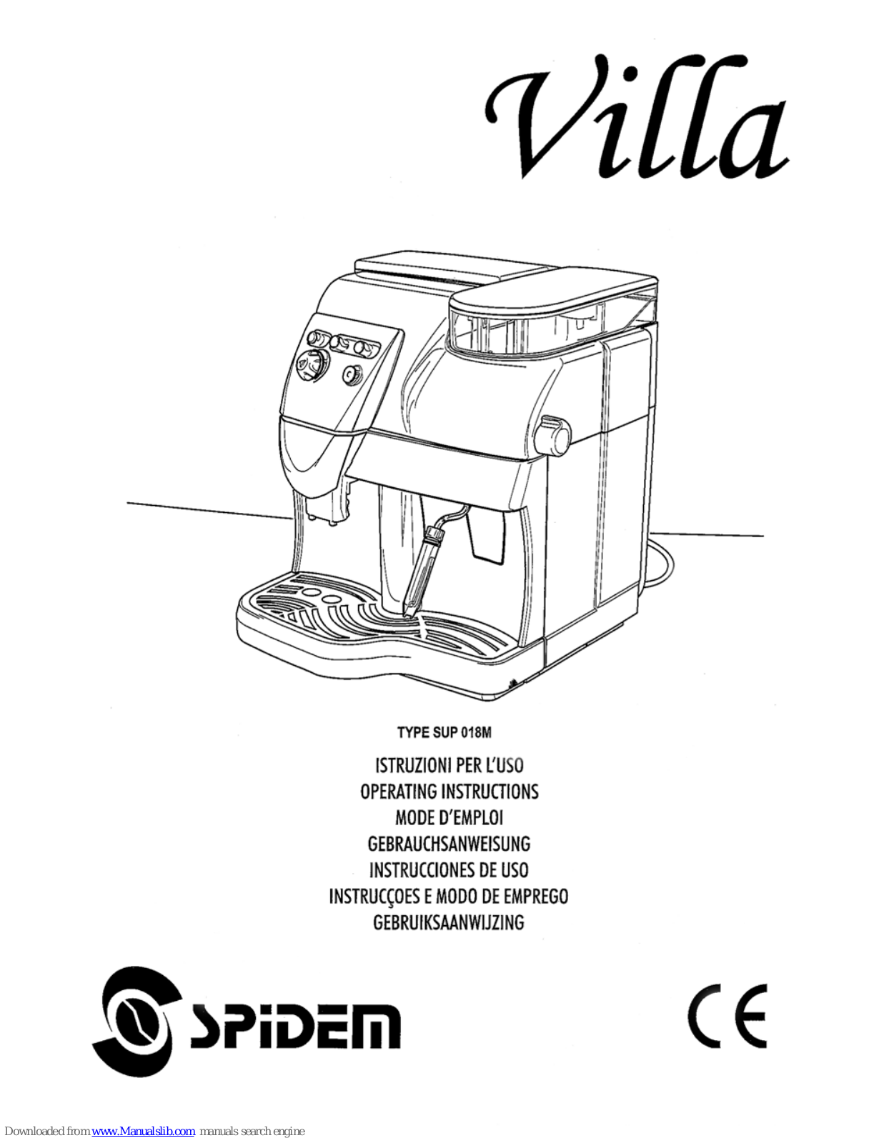 Spidem Villa SUP 018M Operating Instructions Manual