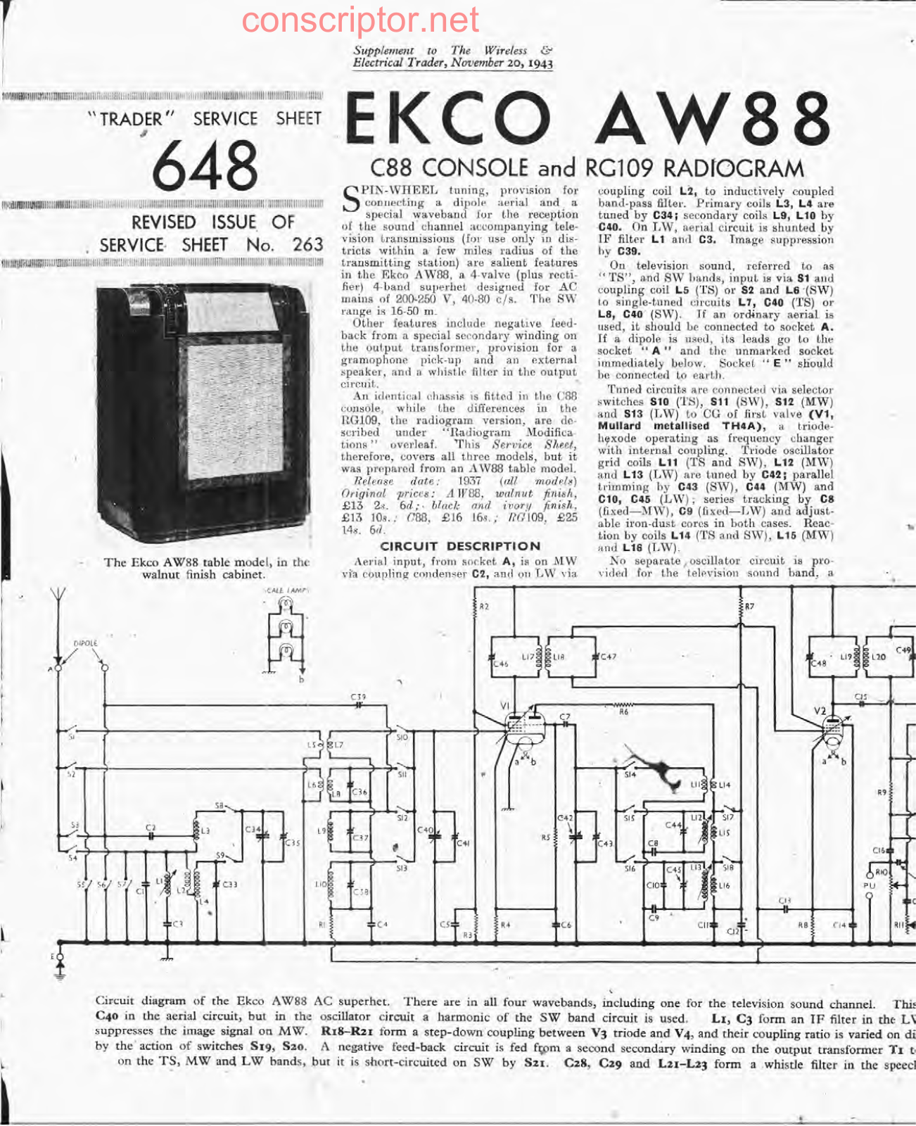 EKCO AW88, C88, RG109 Service manual