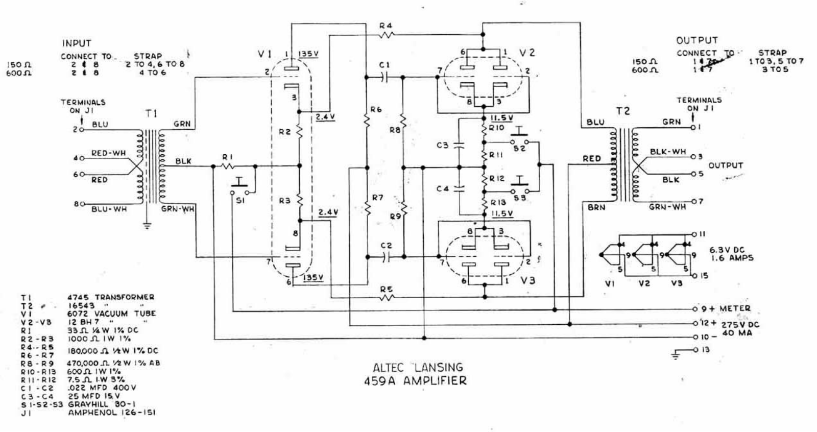 Altec 459A Schematic