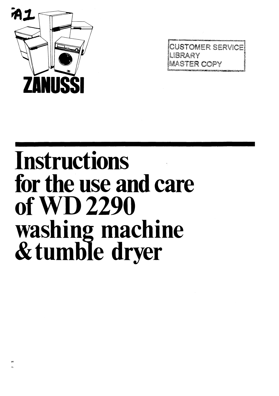 Zanussi WD 2290 User Manual