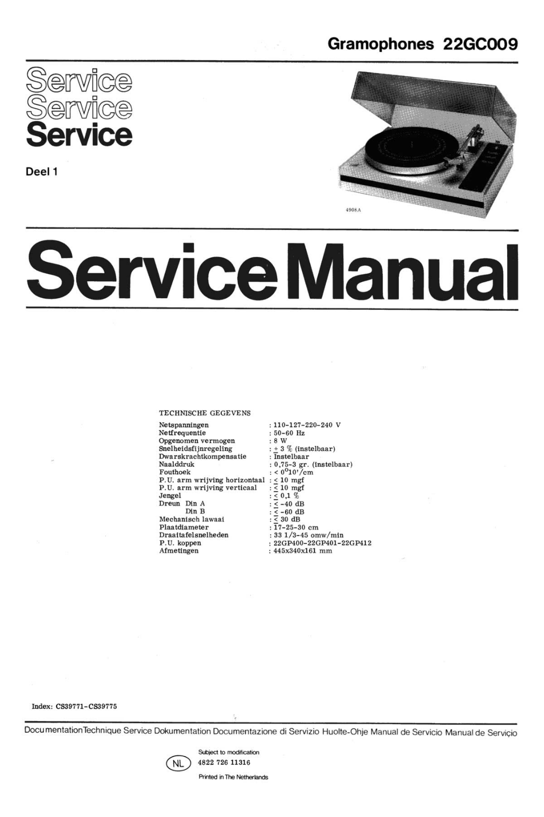 Philips GC-009 Service manual