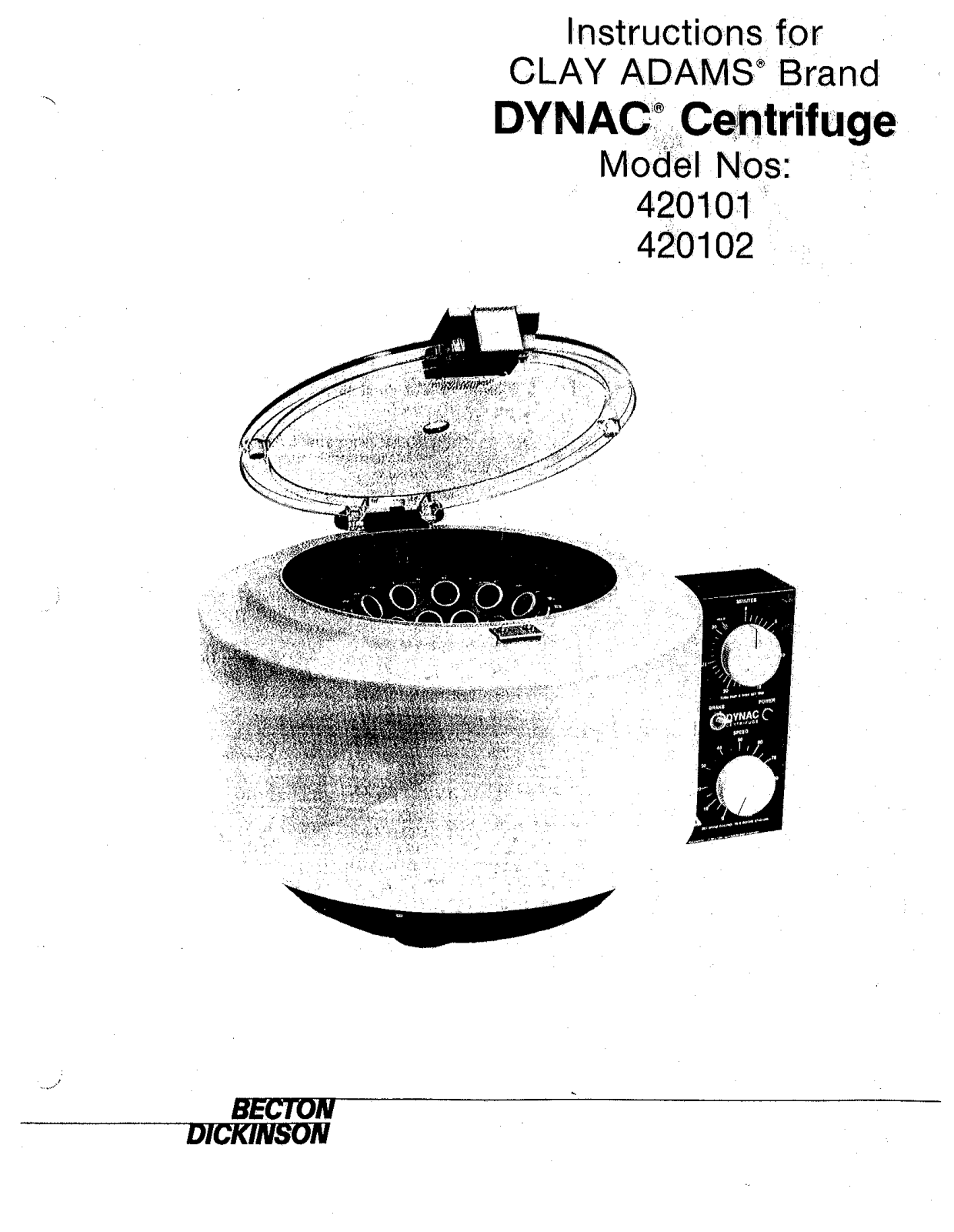 Clay Adams Dynac 420101, Dynac 420102 User manual