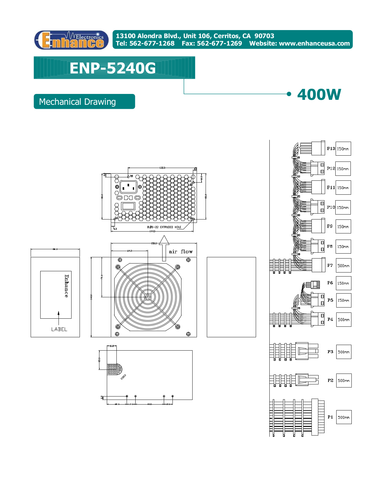 Enhance ENP-5246G, ENP-5240G MECHANICAL DRAWING