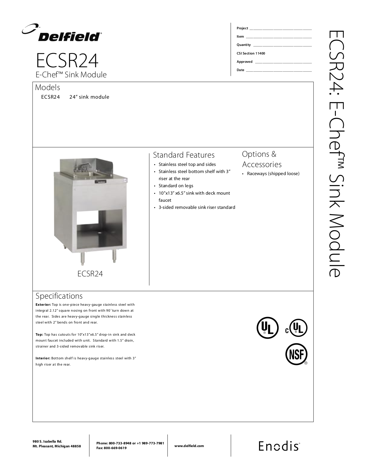 Delfield ECSR24 User Manual