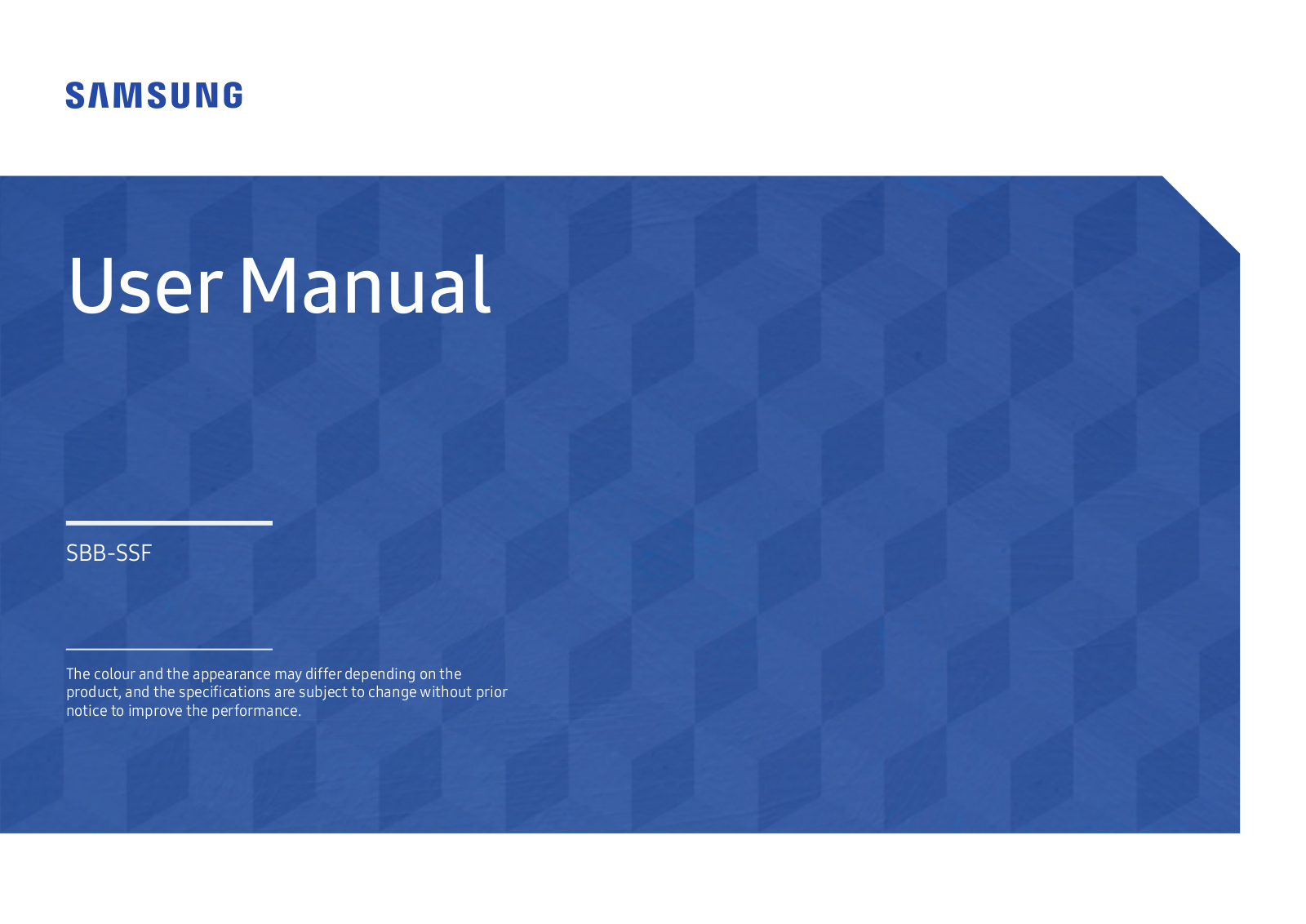 Samsung SBB-SSF operation manual