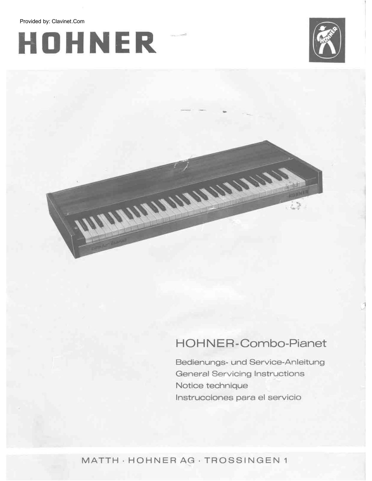 Hohner 720526 General Servicing Instructions