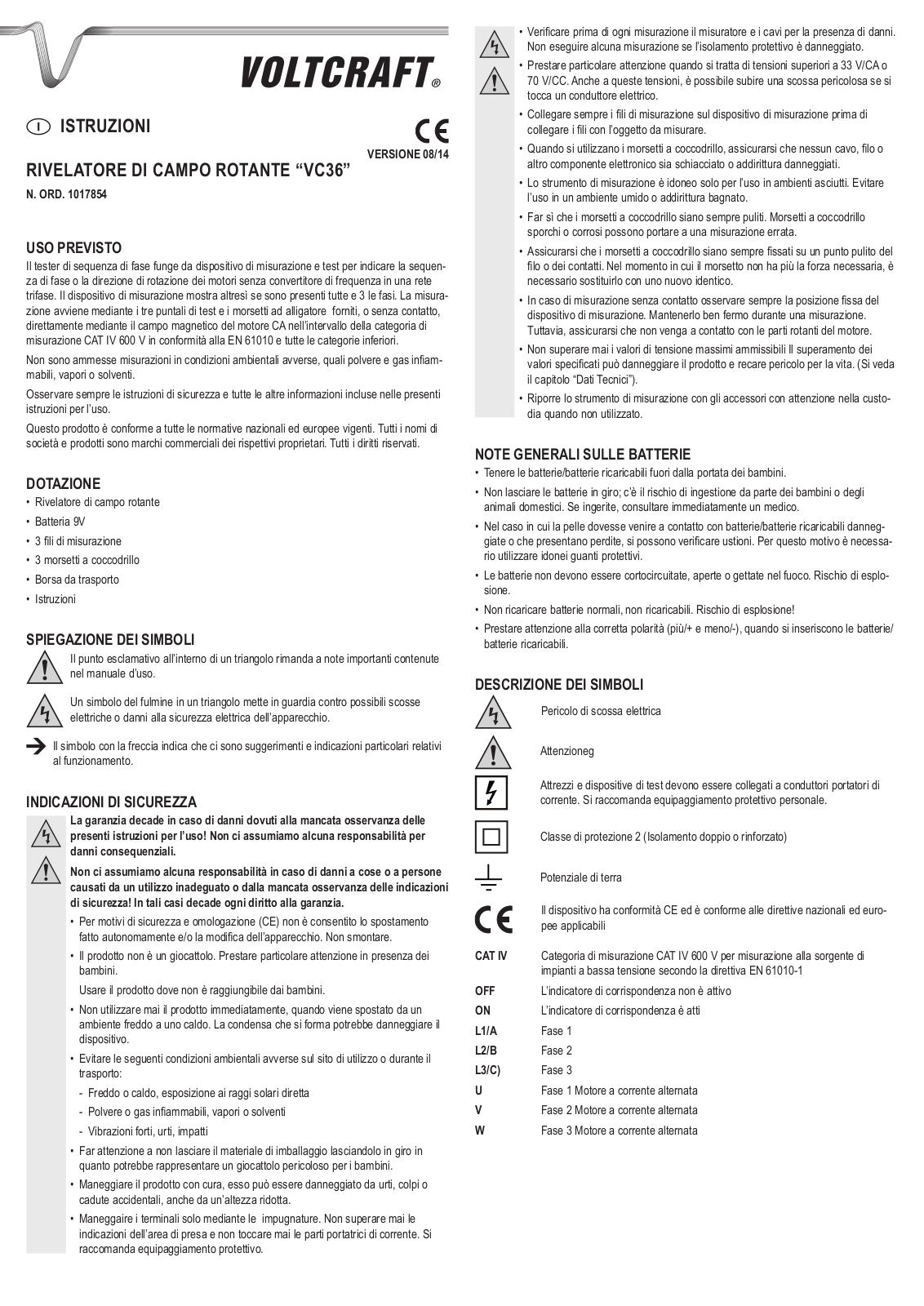 VOLTCRAFT VC36 User guide